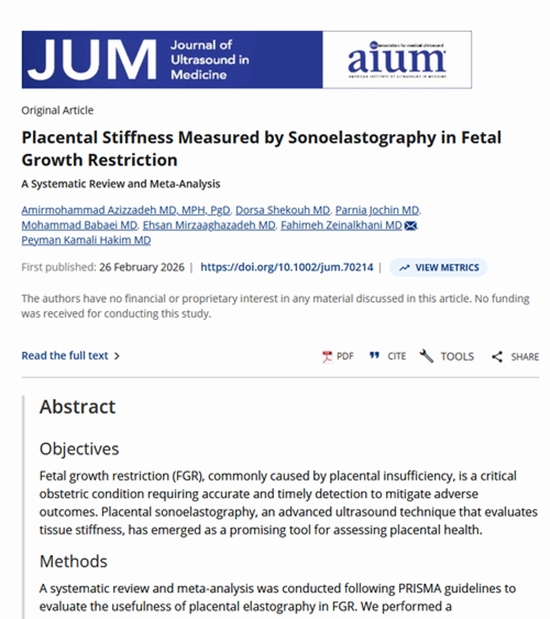 Placental Stiffness Measured by Sonoelastography in Fetal Growth Restriction {faces}