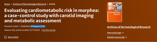 Evaluating cardiometabolic risk in morphea: a case-control study with carotid imaging and metabolic assessment